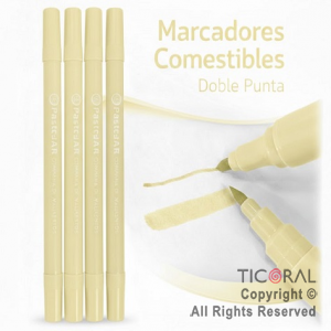 MARCADOR COMESTIBLE AMARILLO PASTEL X 4